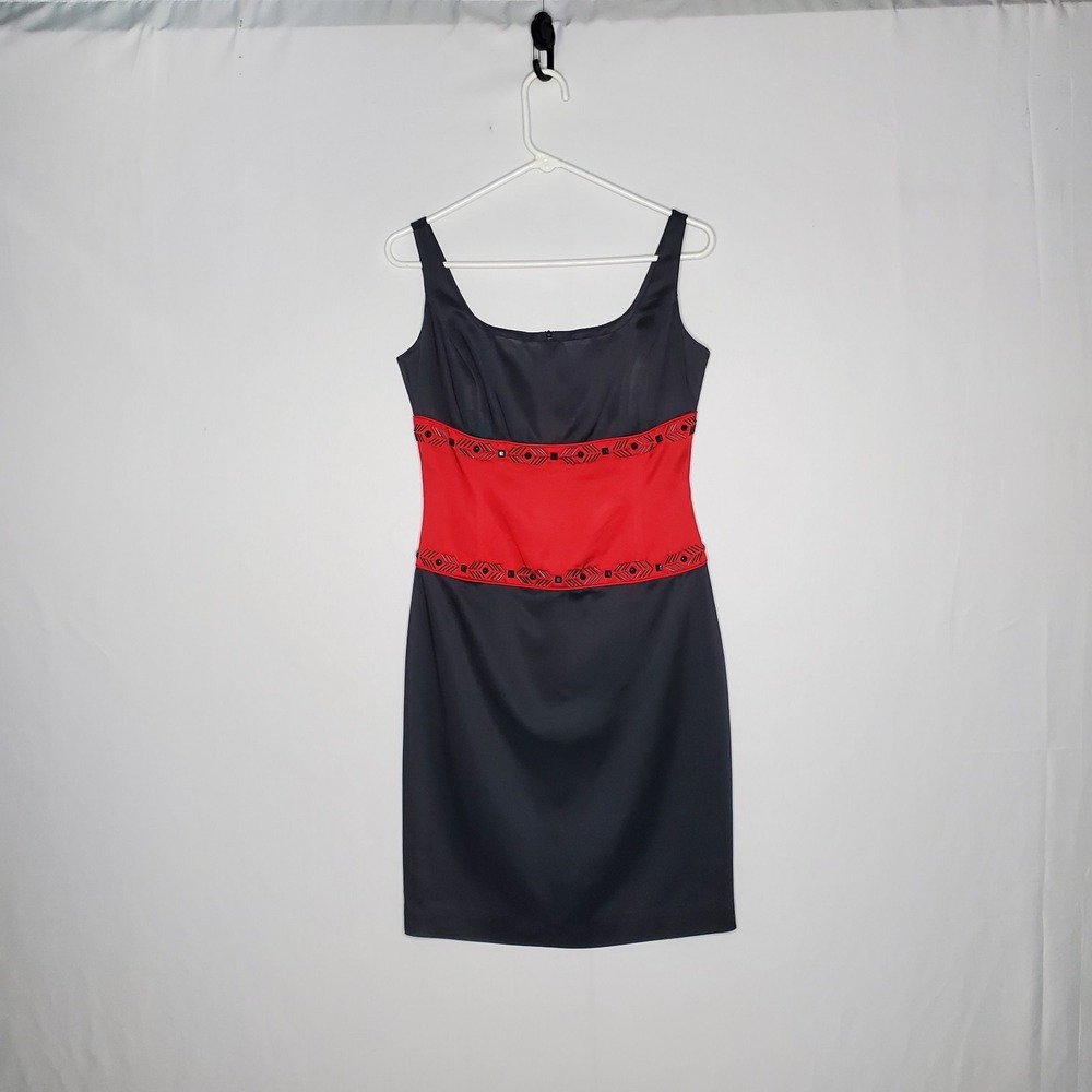 Nygard Vtg 90s Sheath Dress 4 Romantic Sequin Satin Witchy Holiday Cocktail Goth